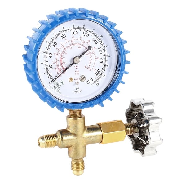 Air Conditioner Part 3-Way Valve 1/4SAE Thread Single Manifold Gauge ...