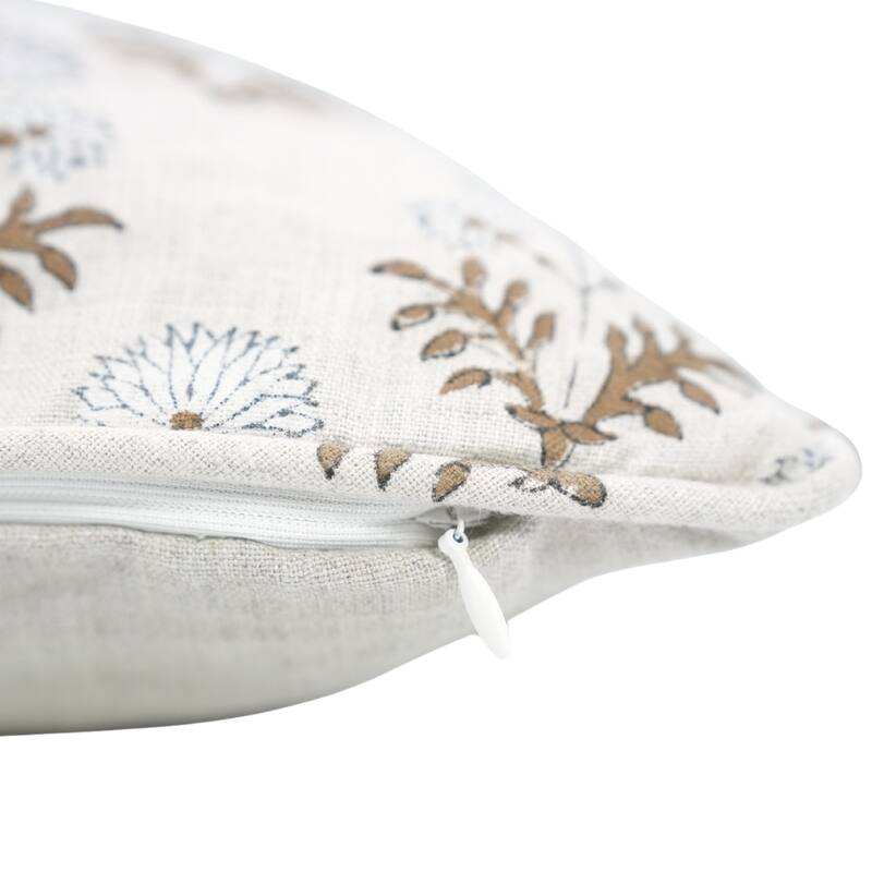 Fabdivine Pipine Fall Décor Farmhouse Hand Block Print Pillow Cover Sofa, Couch Cushion Case Linen