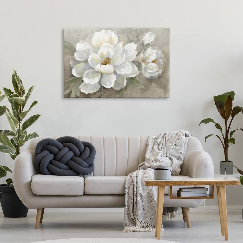 Stupell Blooming Magnolias on Beige Canvas Wall Art Design By Nan