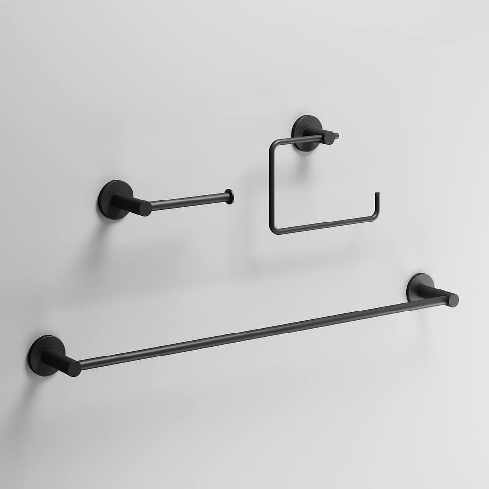 VIGO Cass 3-Piece Bathroom Hardware Accessory Set with 24 in. Towel Bar, Toilet Paper Holder, Hand Towel Holder