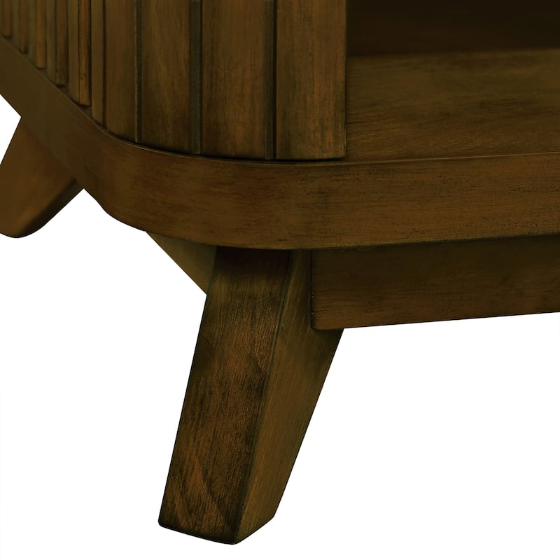Wooden Coffee with Open Storage Shelves