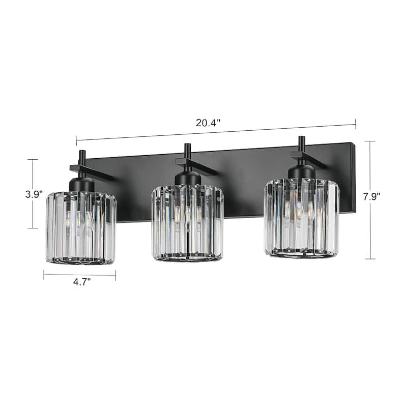 Mid-Century Modern Dimmable Bathroom Vanity Light Crystal Glass Wall Sconce