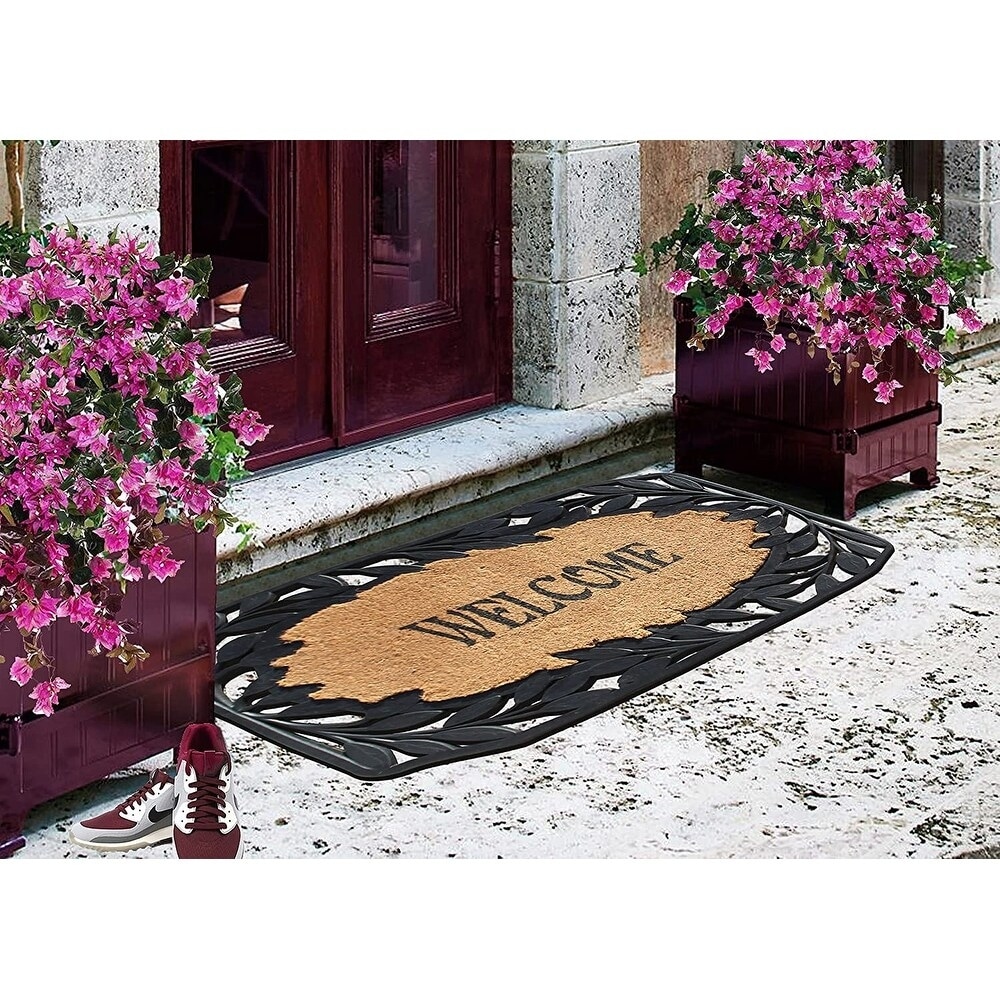 A1HC Rubber and Coir Large Heavy-Duty Outdoor Doormat, 23X38 Black - On  Sale - Bed Bath & Beyond - 32537704