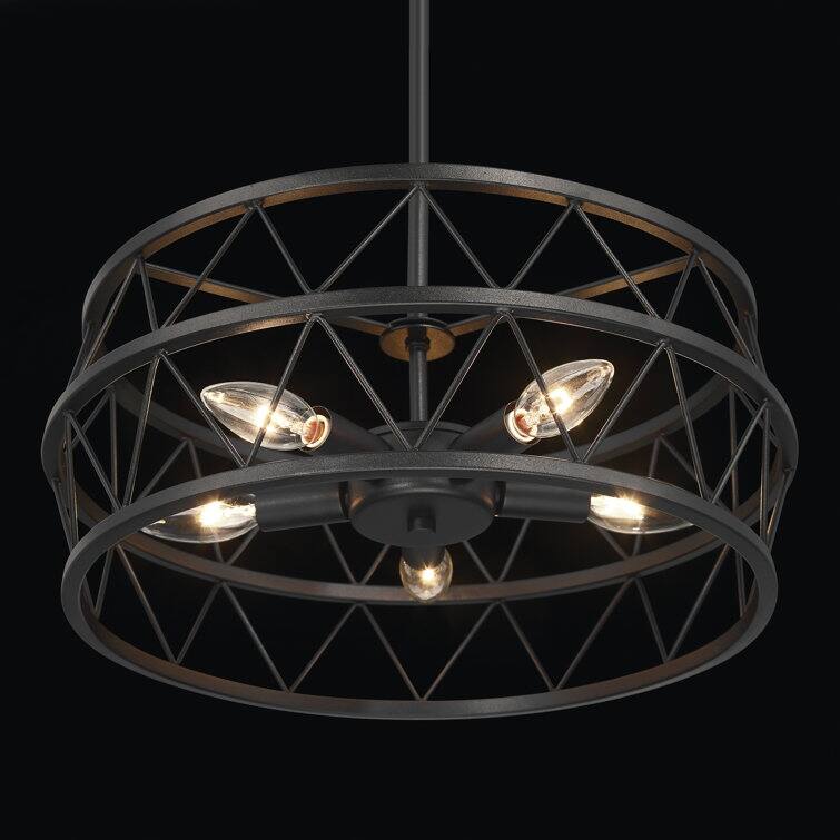 Acroma 5 - Light Dimmable Drum Chandelier