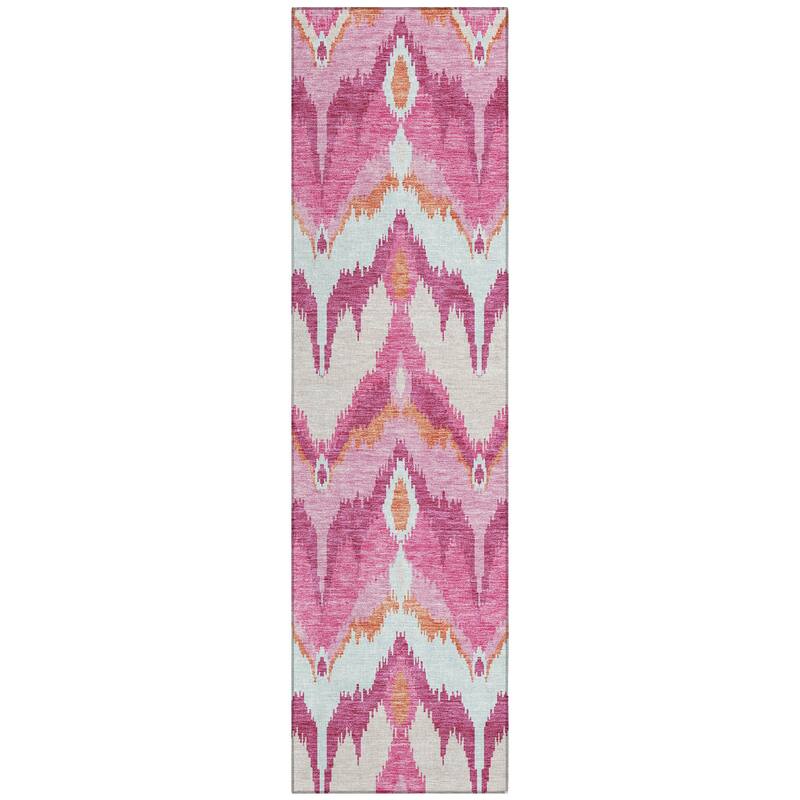 Machine Washable Indoor/ Outdoor Chantille Boho Ikat Rug