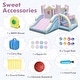 preview thumbnail 11 of 9, Costway Macron Pastel Bounce House with Slide Basketball Hoop Boxing