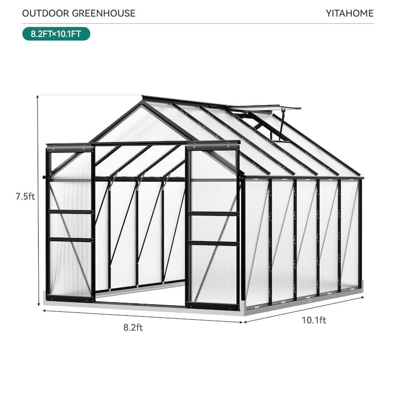 Moasis 8'/10' X 10'/12' Walk-in Hobby Greenhouse