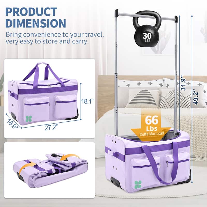 DoCred Suitcase Sets with Garment Rack and Wheel, Dance Bag