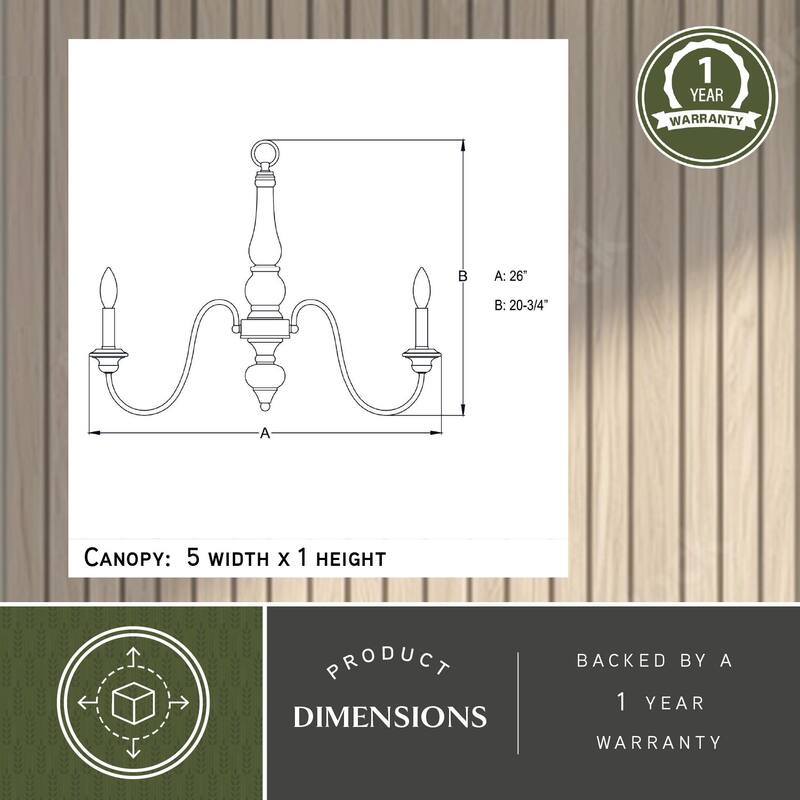 Georgetown 6 Light Gray Wood Farmhouse Chandelier - 26-in W x 20.75-in H x 26-in D