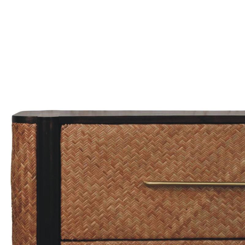 Artisan Furniture Solid Wood Havana Weave 3 Drawer Chest, Brown