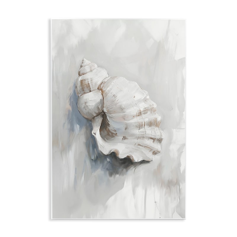 Stupell Neutral Curved Seashell Wall Plaque Art Design By Ramona Murdock - 13 x 19