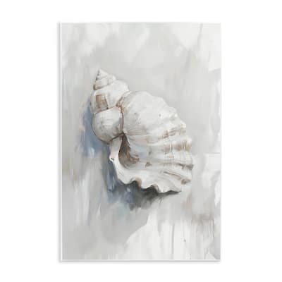 Stupell Neutral Curved Seashell Wall Plaque Art Design By Ramona Murdock