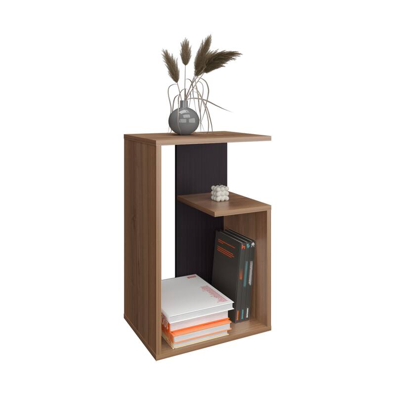 Side Table 25" H, 1 Shelf with durable engineered wood construction,easy to assemble
