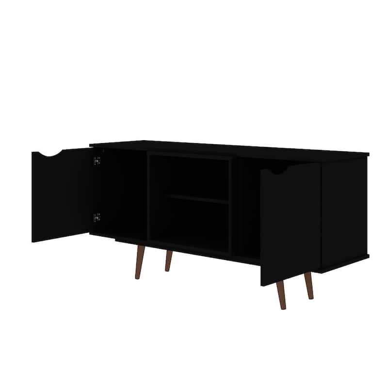 Hampton Mid Century Modern Wood 53.54 Media Cabinet Console
