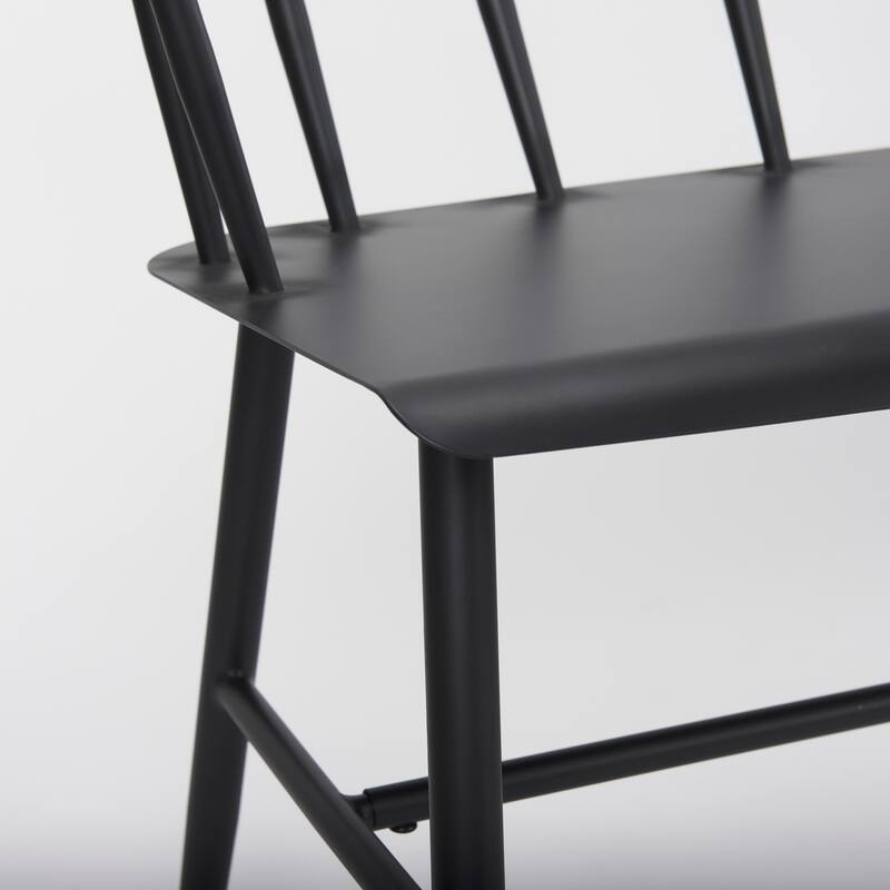 Colin Matte Black Metal Accent Bench - 59.8"W x 21.7"D x 30.3"H