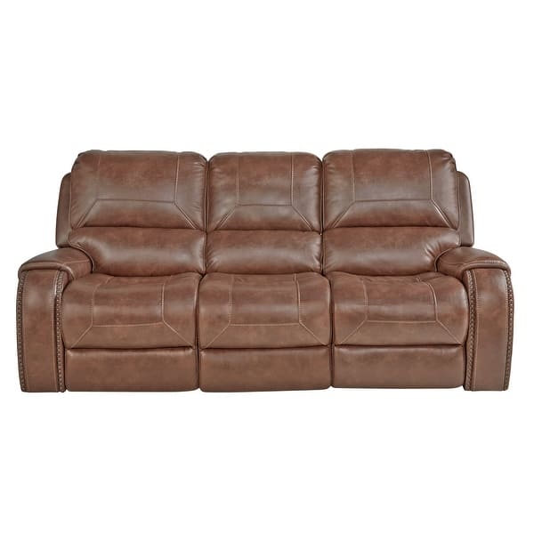 Shop Achern Leather Air Nailhead Manual Reclining Sofa And
