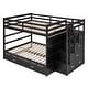 preview thumbnail 14 of 46, Solid Wood Bunkbed Frame with Trundle, Storage Stairs and Guardrail