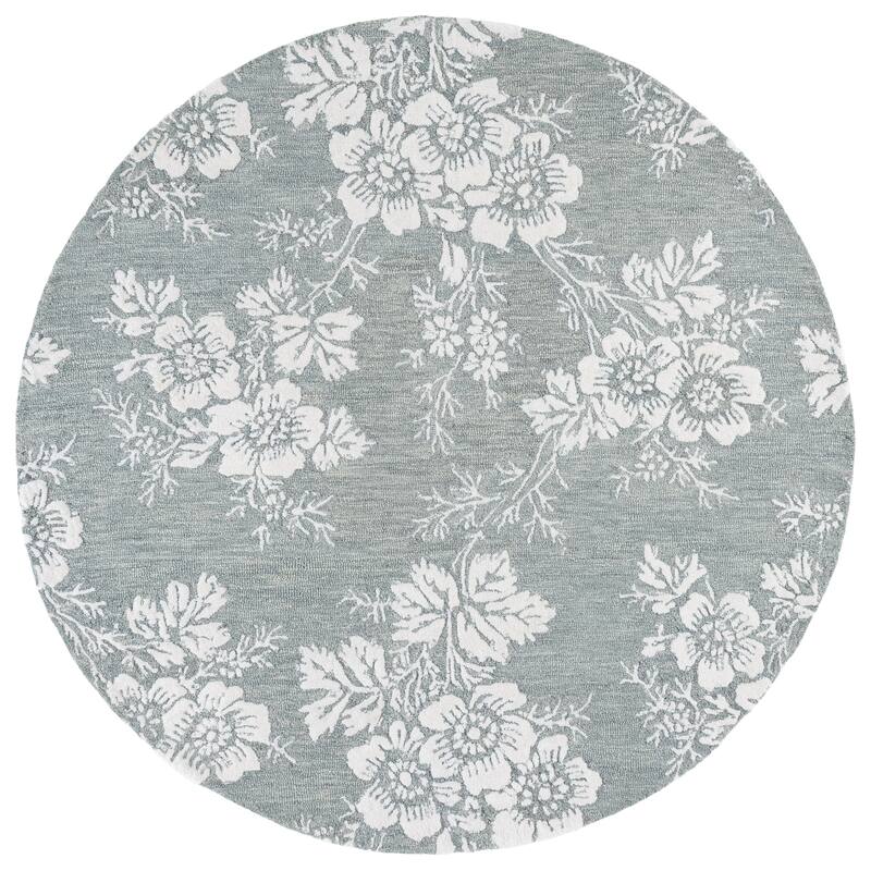 SAFAVIEH Handmade Glamour Riga Modern & Contemporary Viscose Rug - 6' Round - Blue/Ivory