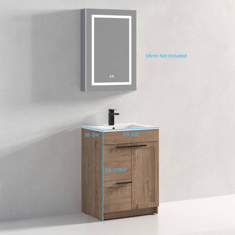Blossom Hanover 24 Inch Bathroom Vanity with Topmount Ceramic Sink