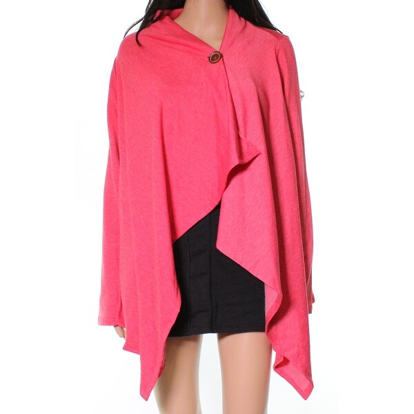 Bobeau Red Heather Women's Large L Drape Front Fleece Cardigan