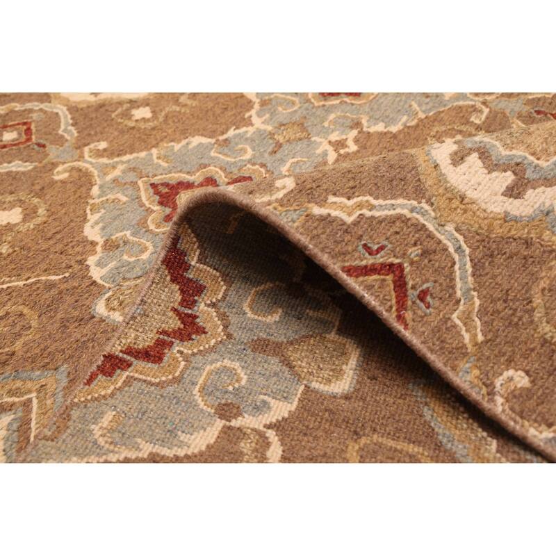 ECARPETGALLERY Flat-Weave Lahor Finest Brown Wool Tapestry Kilim - 4'11 x 7'11