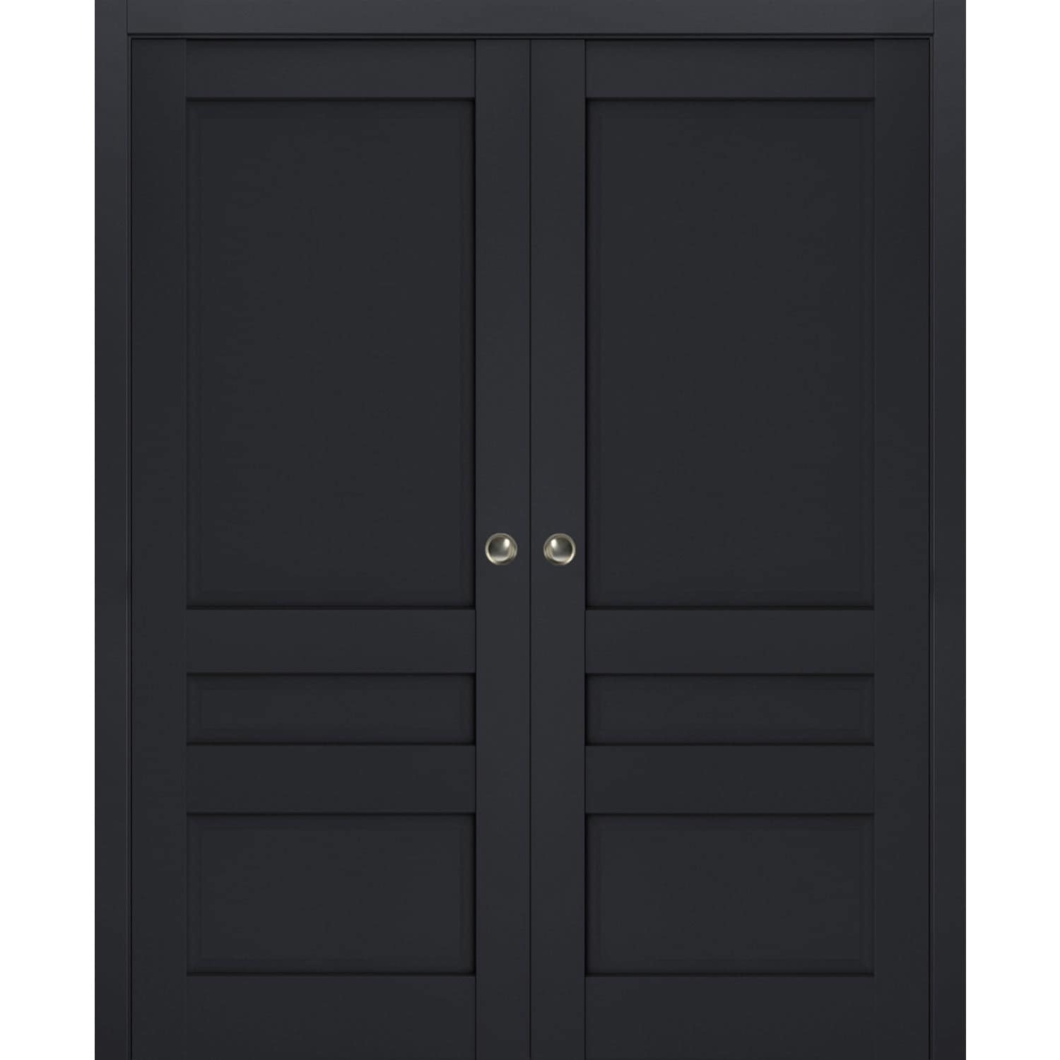 SartoDoors Veregio 7411 | Interior French Doors Double French Door | Solid Wood | Hardware Set | 36x80, Antracite Bedroom Door