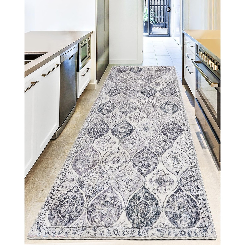 Hallway Runner Rug Washable Kitchen Runner Rugs with Rubber Backing  2'6''x8