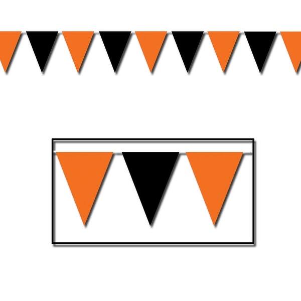 Shop Club Pack Of 12 Orange Black Pennant Banner Halloween Party