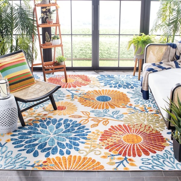 SAFAVIEH Cabana Lilah Indoor/ Outdoor Waterproof Patio Floral Rug - On ...