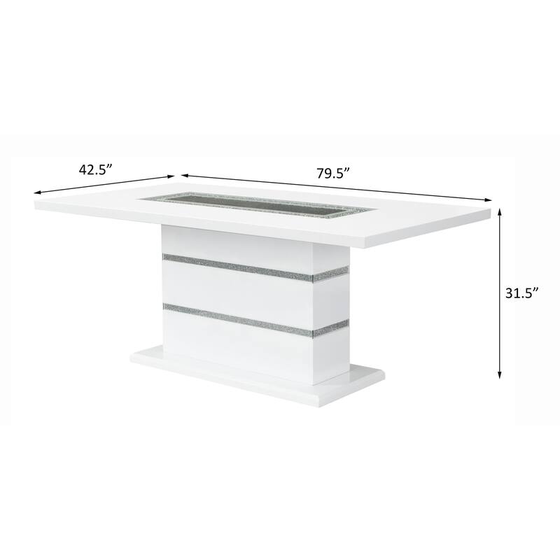 Staccato Grey and White High Gloss Dining Table