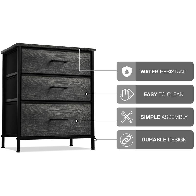 Sorbus 3 Drawer Display Nightstand