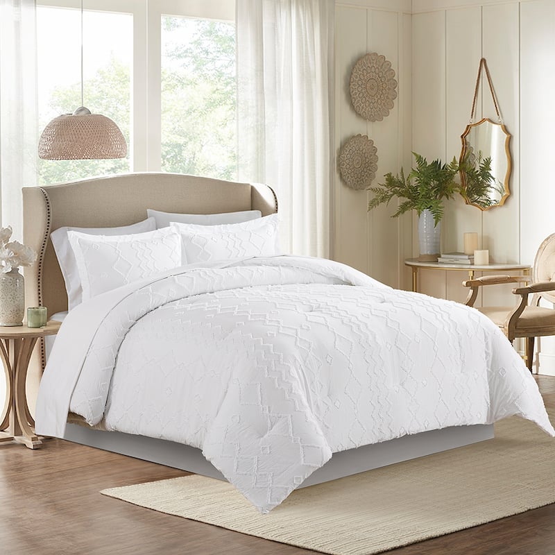 Jacquard Tufted Comforter Sets Embroidery Shabby Chic Design
