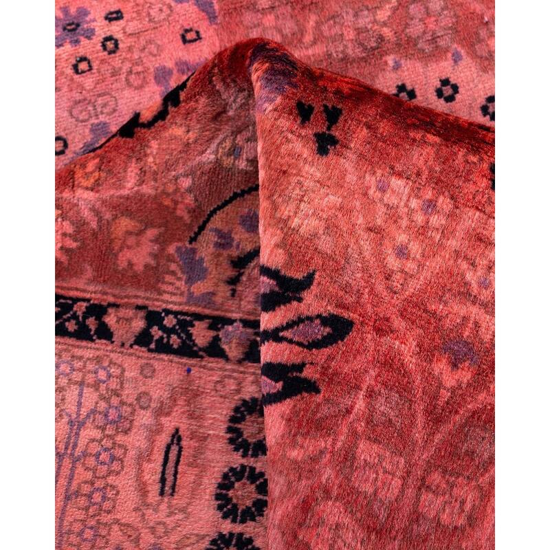 Fine Vibrance, One-of-a-Kind Hand-Knotted Runner Rug - Pink, 3' 3" x 9' 1" - 3' 3" x 9' 1"