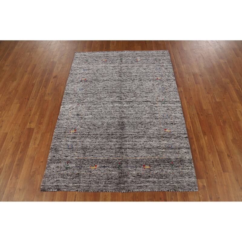 Gabbeh Indian Rug Hand-Knotted Contemporary Wool Carpet - 4'0" x 5'8"