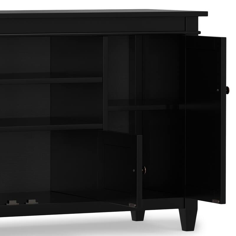WYNDENHALL Sterling SOLID WOOD 54 inch Wide Transitional TV Media Stand For TVs up to 60 inches