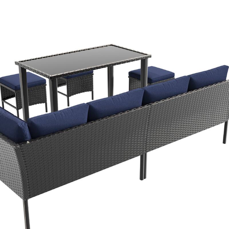 Small space patio furniture 7-piece outdoor furniture set