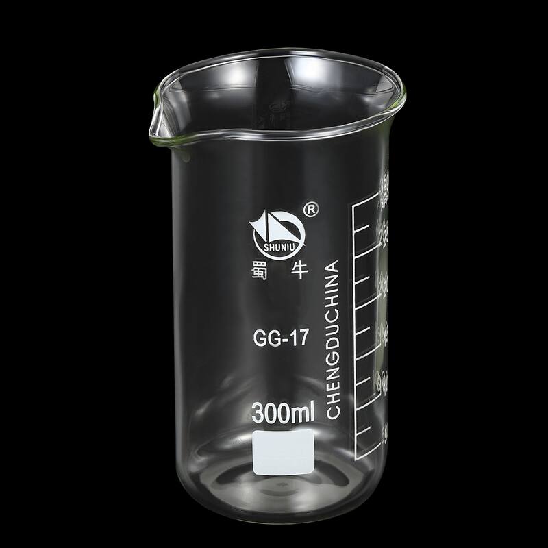 300ml Tall Form Glass Beaker, 3.3 Borosilicate Lab Measuring Cups - Clear
