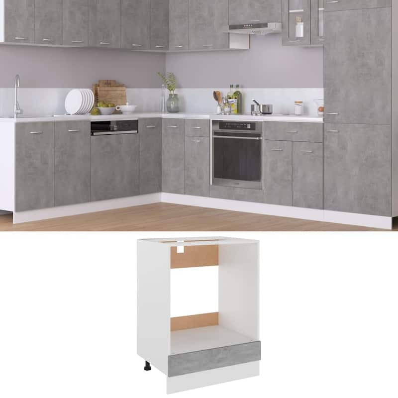 vidaXL Kitchen Cabinet Storage Cupboard Under Sink Organizer Engineered Wood - 23.6"x18.1"x32.1" - Concrete gray 1