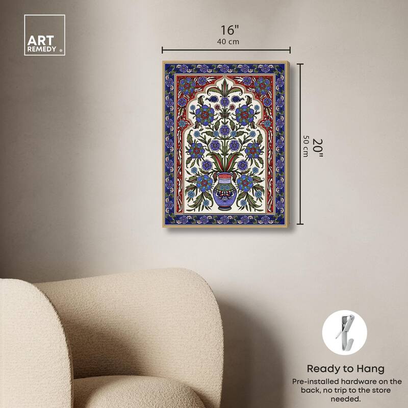 Royal Vase Bloom Canvas by Art Remedy, Gallery Wrapped