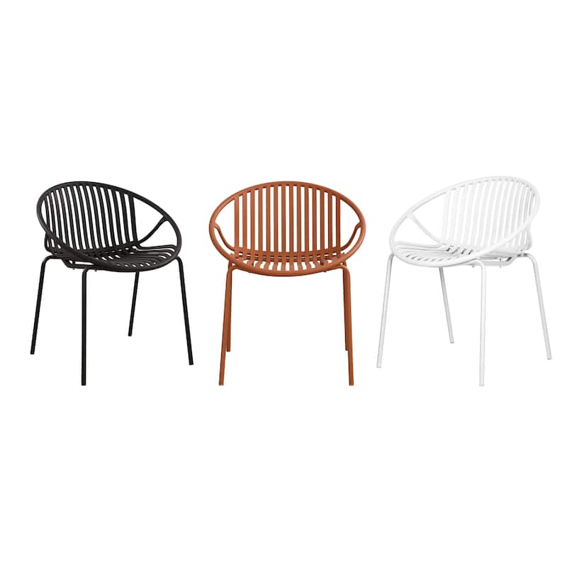 Patio Dining Chairs Stackable Chairs With Breathable Design Modern Simple Art Style (Excluding the table)
