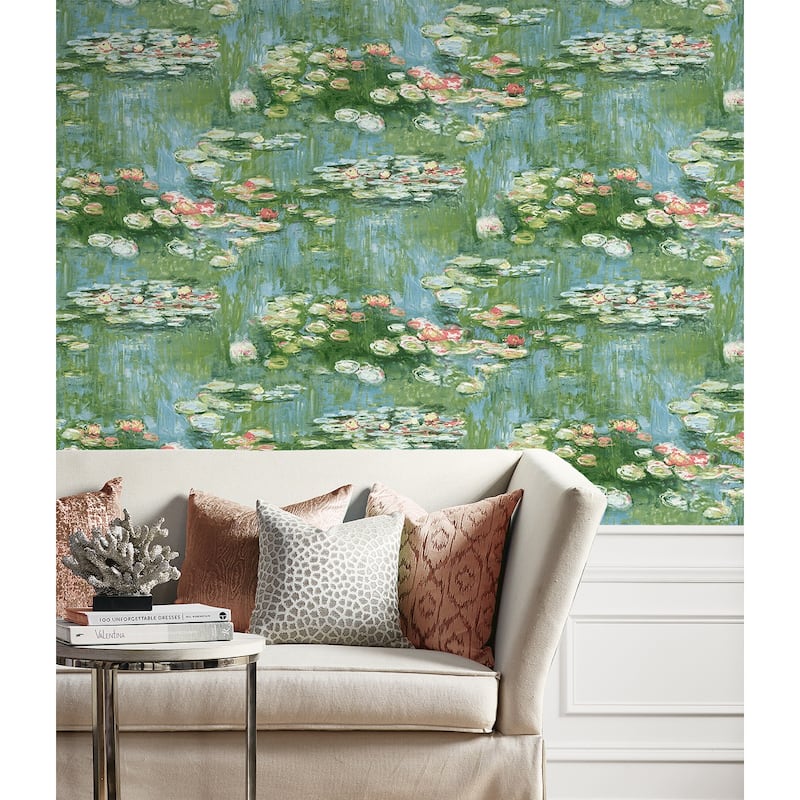 NextWall Lily Pond Peel and Stick Wallpaper