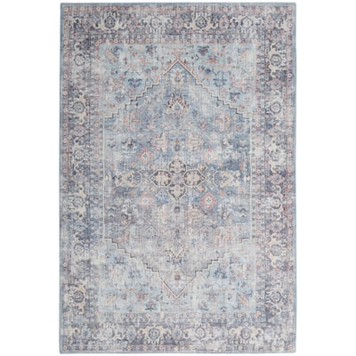 New Concept Washables Vintage Medallion Machine Washable Area Rug