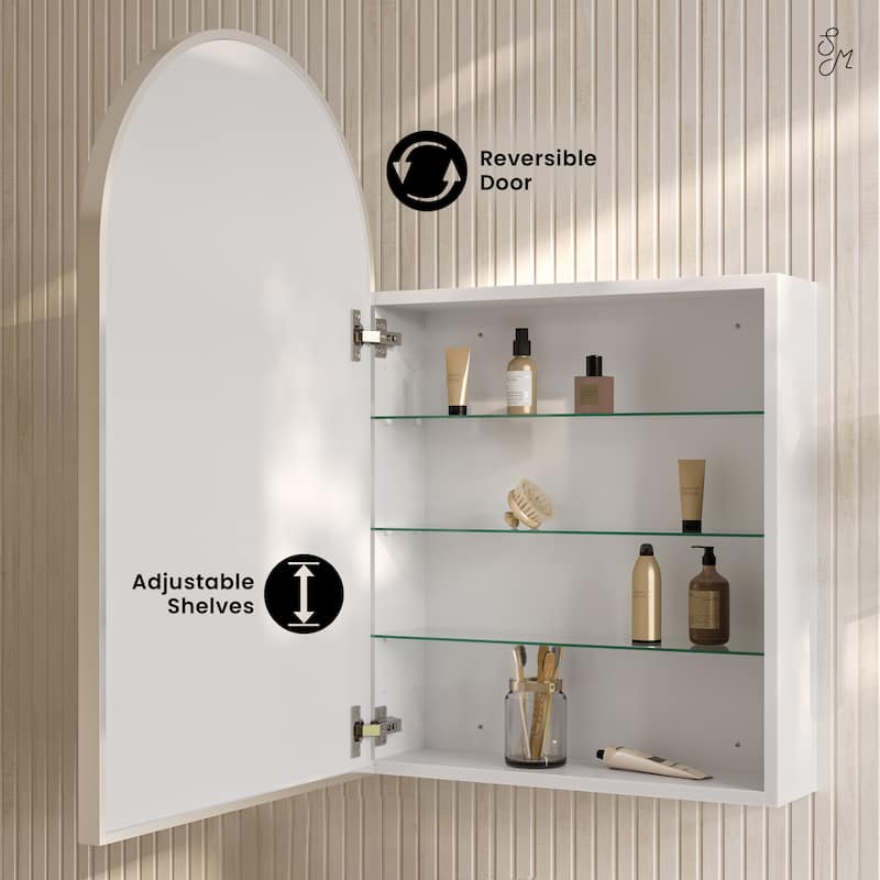 Porte 20 X 30 Arched Recessed/Wall Mount Medicine Cabinet With Mirror In Chrome - 20 x 30