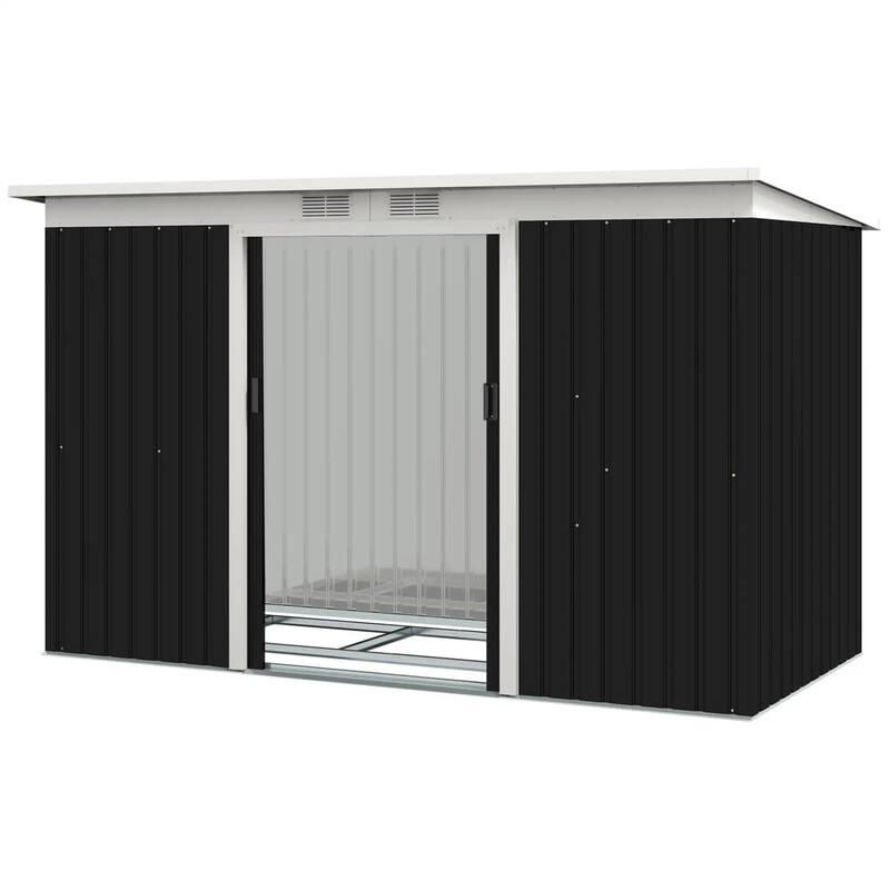 Garden Outdoor Storage Shed 9' x 4' Tool House with Double Lockable Doors