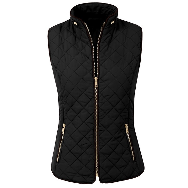 NE PEOPLE Womens Lightweight Quilted Zip Vest (NEWJ40)