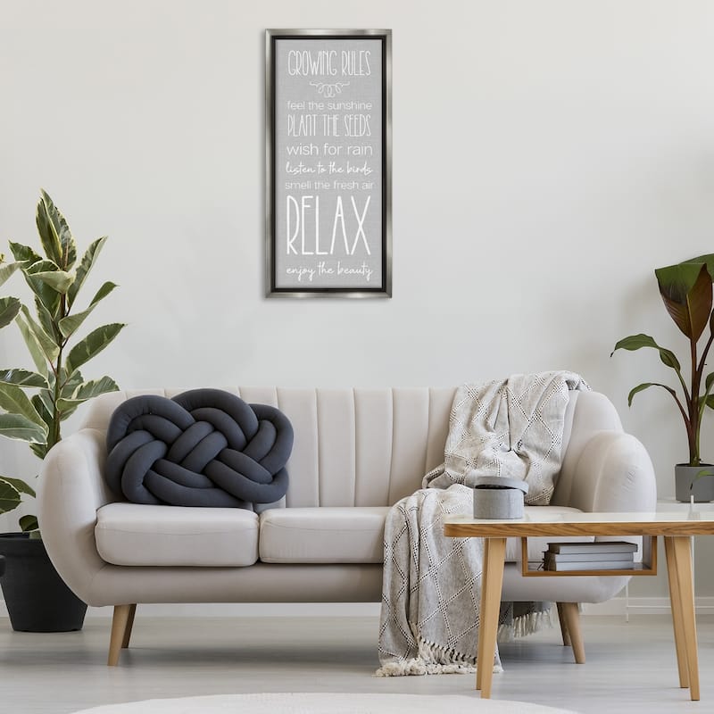 Stupell Rustic Gardening Rules Framed Floater Canvas Wall Art Design By Lil' Rue