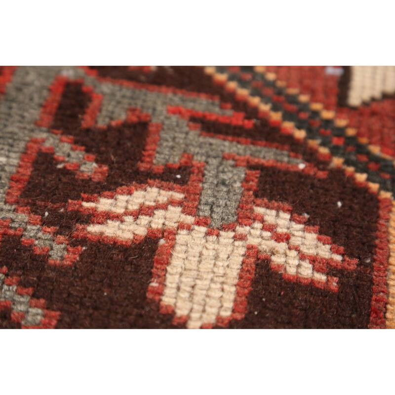 Hand Knotted Oriental 100% Wool Carpet Traditional Geometric Oranges & Rust Bakhtiari Area Rug - 6' 4'' X 3' 3''