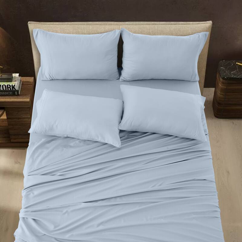 6 Piece Bed Sheet Set Deep Pocket Ultra Soft Microfiber Bedding Sheets