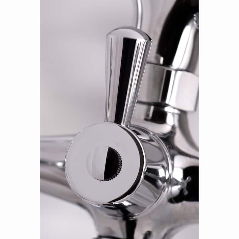 Kingston Brass Deck Mount Clawfoot Tub Faucet with Hand Shower in Matte Black
