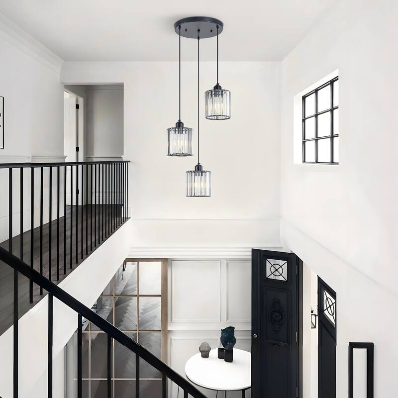 Starsky 3-Light Modern Linear / Cluster Pendant Light with Glass Shade